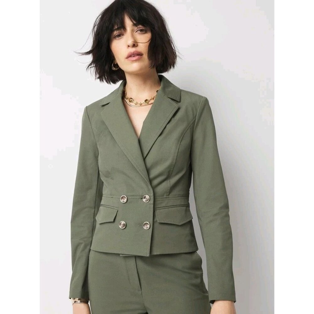 NEW WHITE HOUSE BLACK MARKET EVERYDAY TAILORED JACKET BLAZER FOREVER OLIVE Sz12